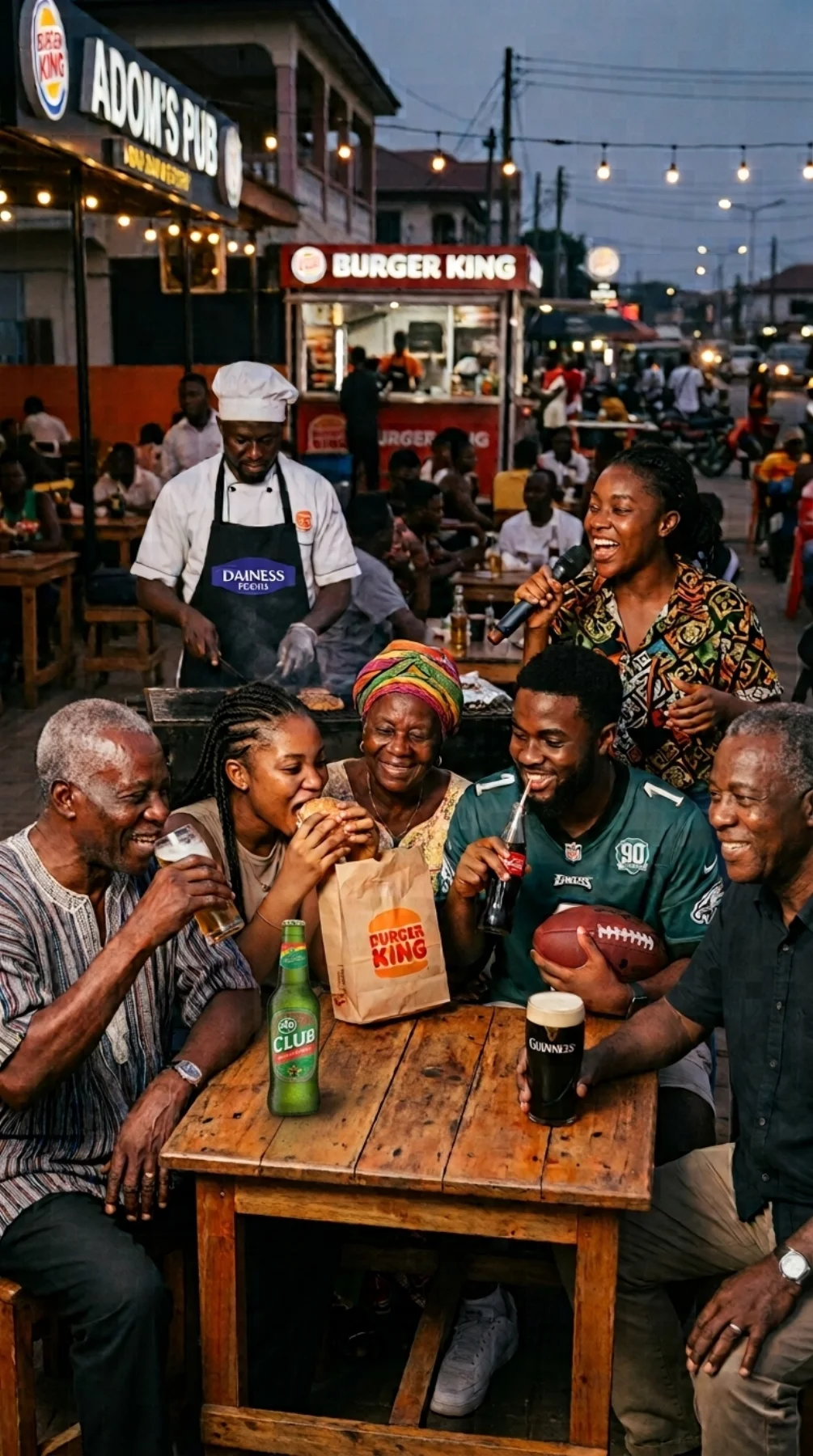 A community gathered around a shared experience